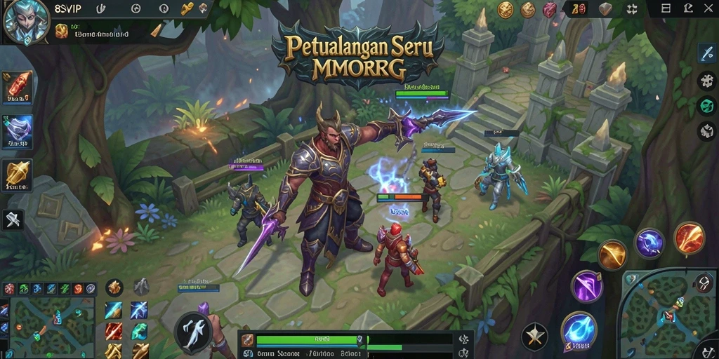 Tampilan karakter beraksi dalam dunia petualangan MMORPG.