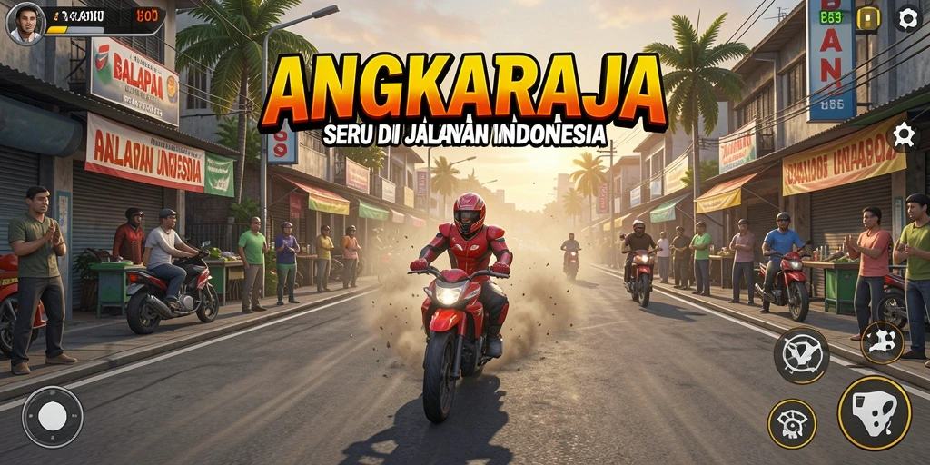 Tampilan gameplay balapan yang mendebarkan di ANGKARAJA.