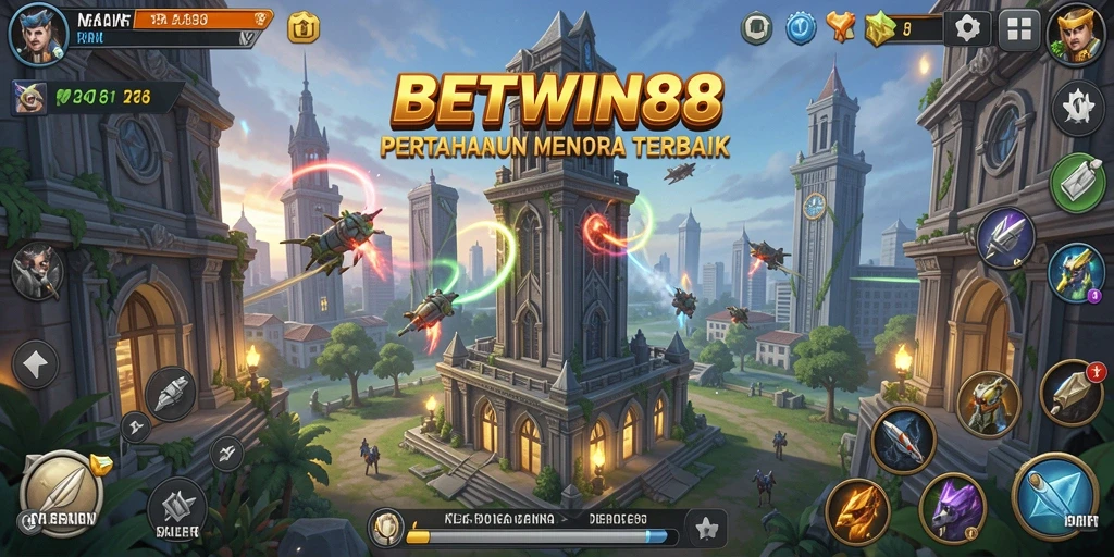 Tampilan grafis menarik dari gameplay BETWIN88 di Tower Defense.