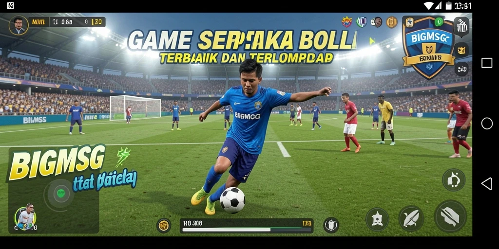 Tampilan gameplay BIGMSG yang intens dan kompetitif dalam sepak bola.