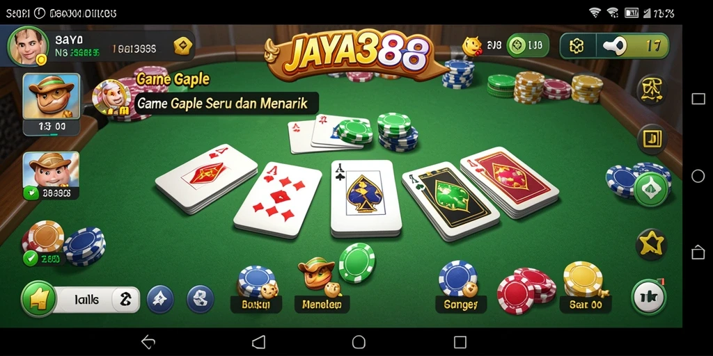 Tampilan menarik dari gameplay Gaple di JAYA388.