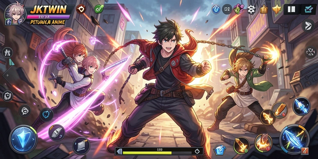 Tampilan gameplay JKTWIN yang menakjubkan dan penuh aksi.
