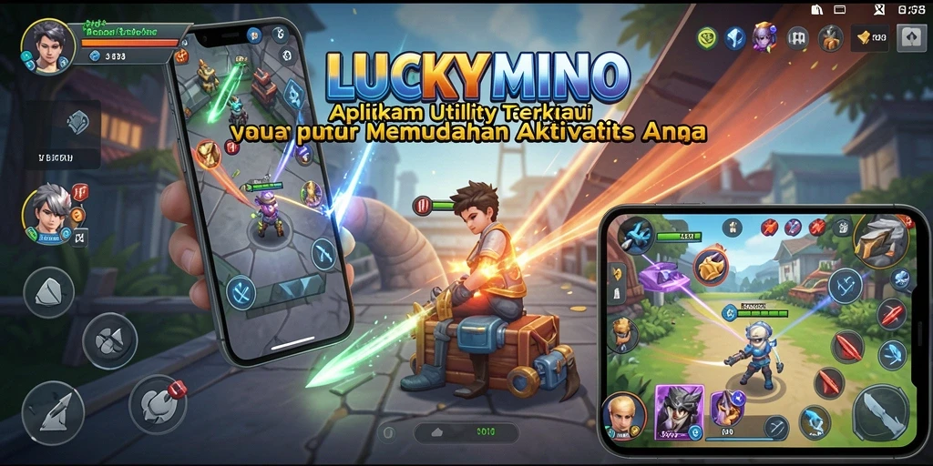 Tampilan aplikasi LUCKYMINO yang bersih dan fungsional.