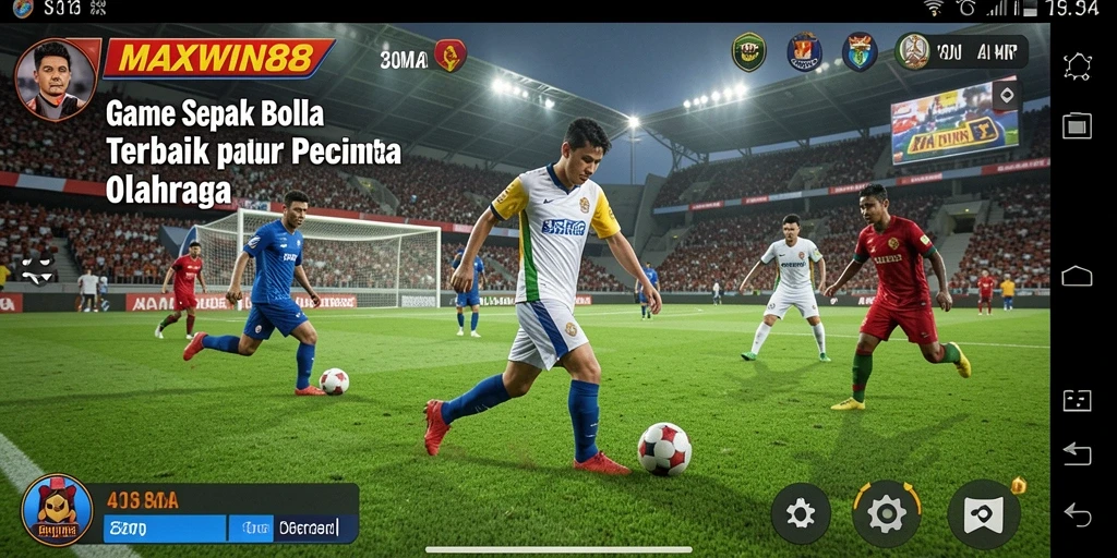 Tampilan gameplay sepak bola yang mendebarkan di MAXWIN88.