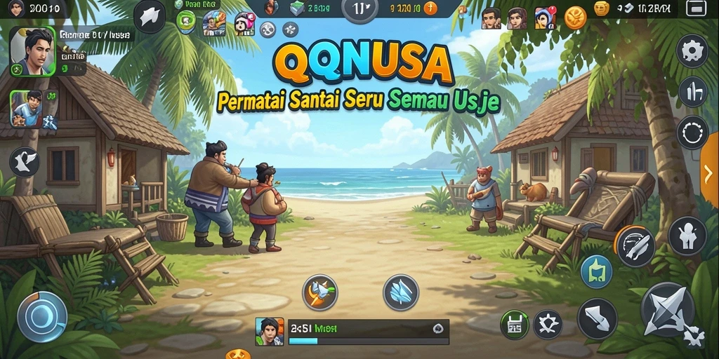Tangkapan layar utama QQNUSA yang menunjukkan gameplay seru dan interaktif.