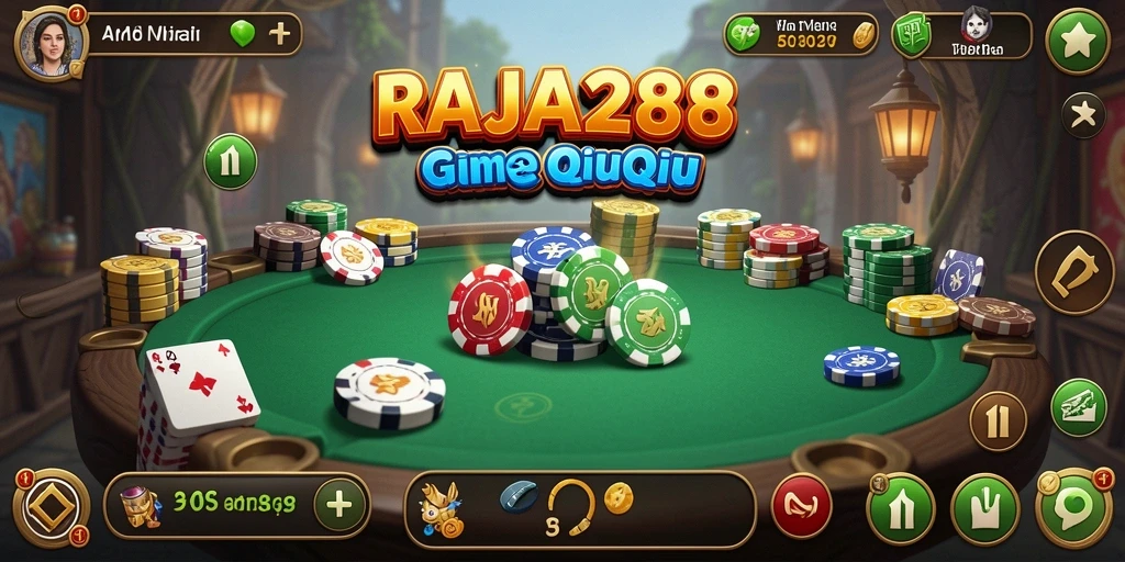 Screenshot gameplay RAJA288 yang menampilkan serunya bermain QiuQiu.