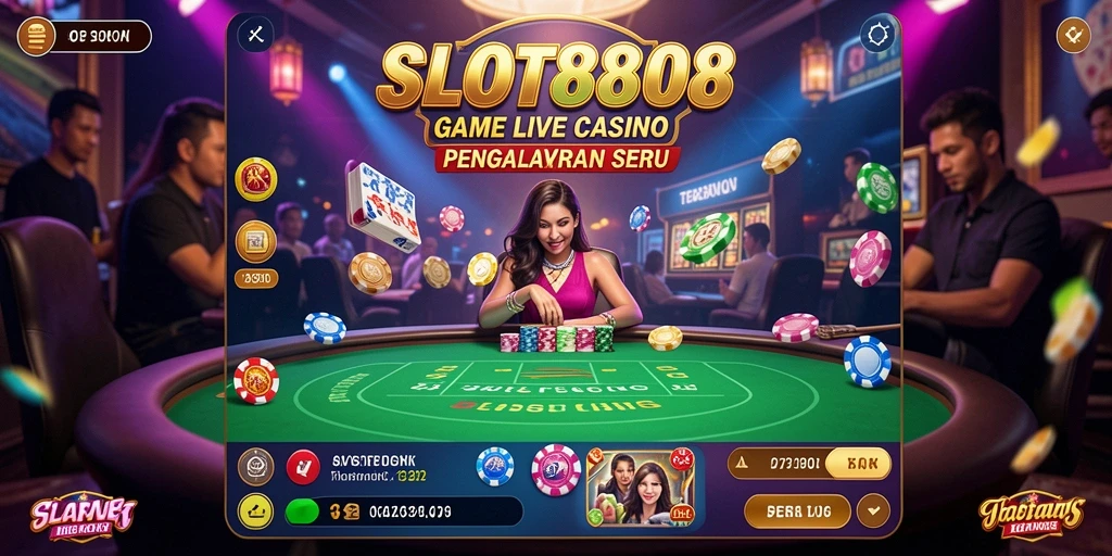 Tampilan menarik dan interaksi dealer yang mengesankan di SLOT8808.