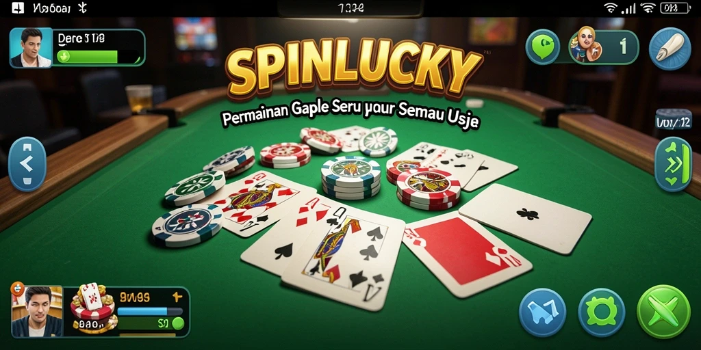 Screenshot gameplay SPINLUCKY yang menarik dan seru saat bermain Gaple.