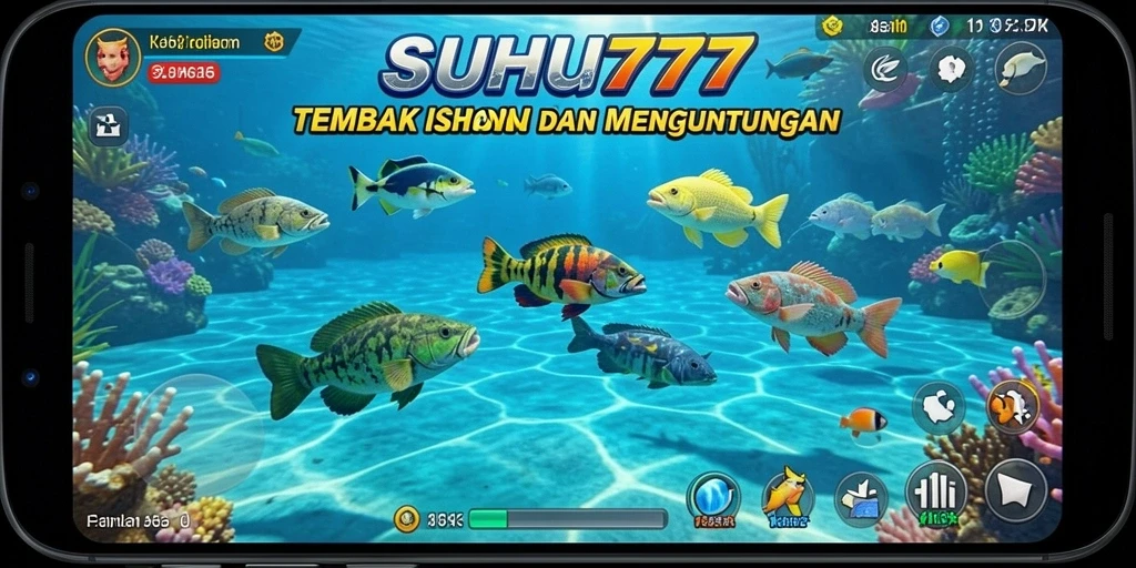 Tampilan seru dari gameplay Tembak Ikan di SUHU777.