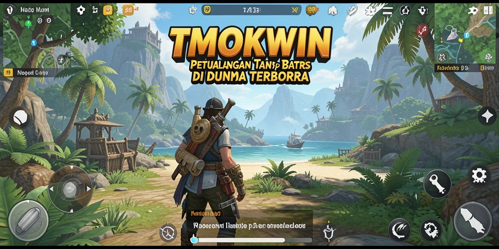 Tangkapan layar gameplay TMOKWIN dengan pemandangan spektakuler dunia terbuka.
