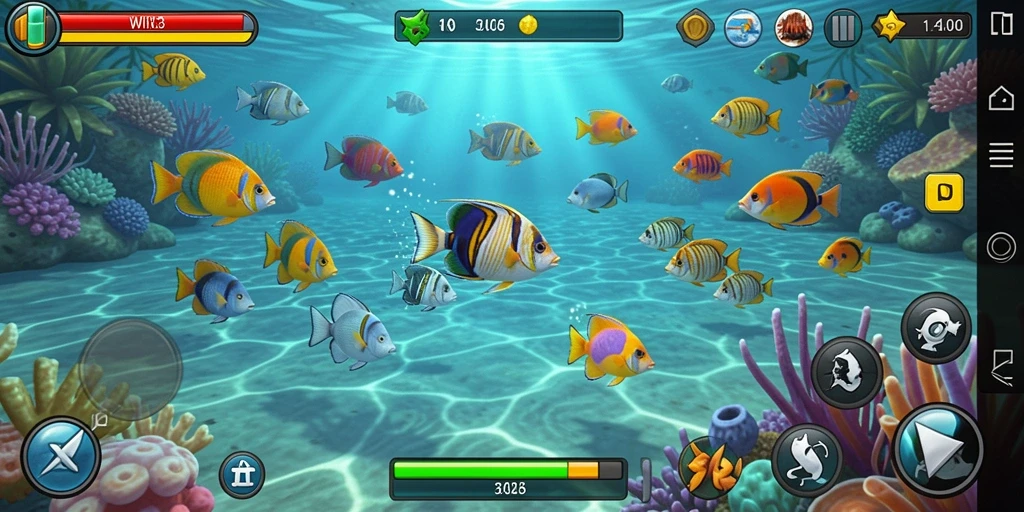 Tampilan gameplay Tembak Ikan yang seru dan penuh aksi.