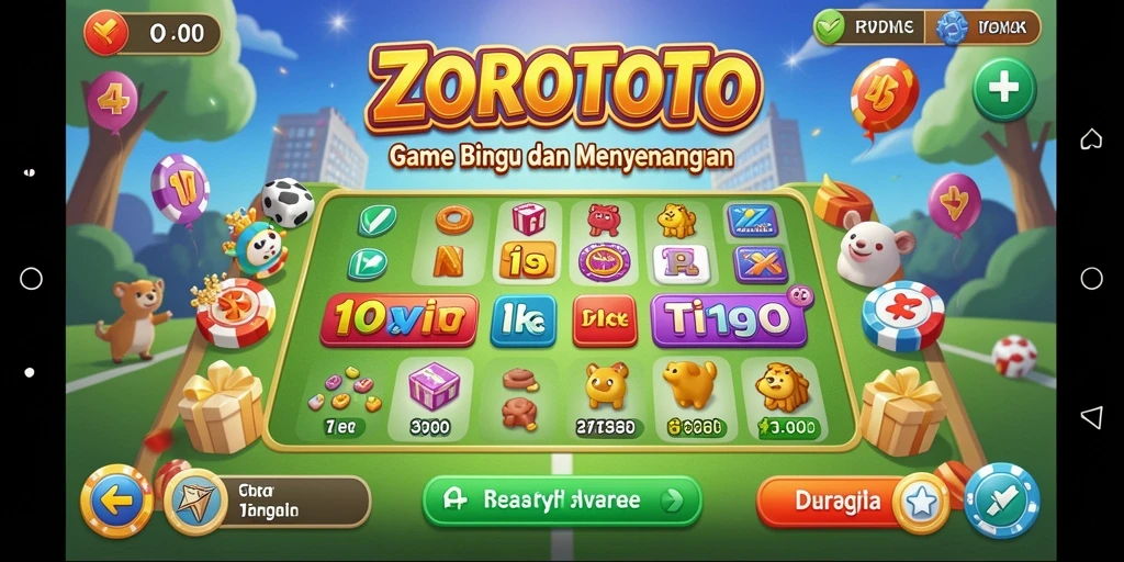 Screenshot ZOROTOTO menampilkan pemain menikmati permainan Bingo.